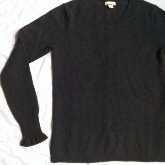 J.Crew Cashmere Sweater Pointelle Black Women's Size XXS - Picture 7 of 15